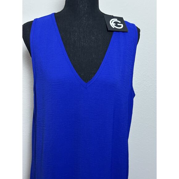 Franne Golde Women’s Royal Blue Santorini Airflow Maxi Dress Size (L) V Neck - Picture 1 of 16